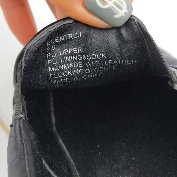 Steve Madden ECENTRCJ Size 9.5M Black Faux Leather Snakeskin - Picture 4 of 5